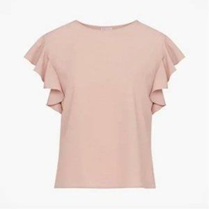 Vero Moda Pink Flutter Sleeve Top